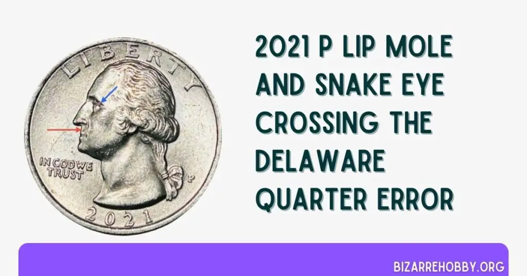 2021 P Lip Mole And Snake Eye Crossing The Delaware Quarter Error - BizarreHobby